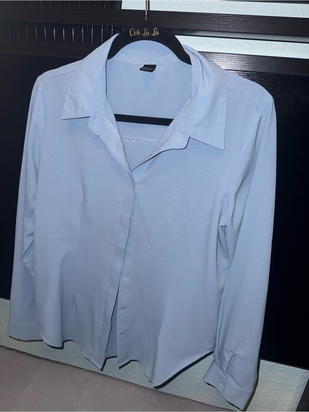 SHEIN light Blue women’s Dress Shirt - Classic Collared Button-Up Sz L